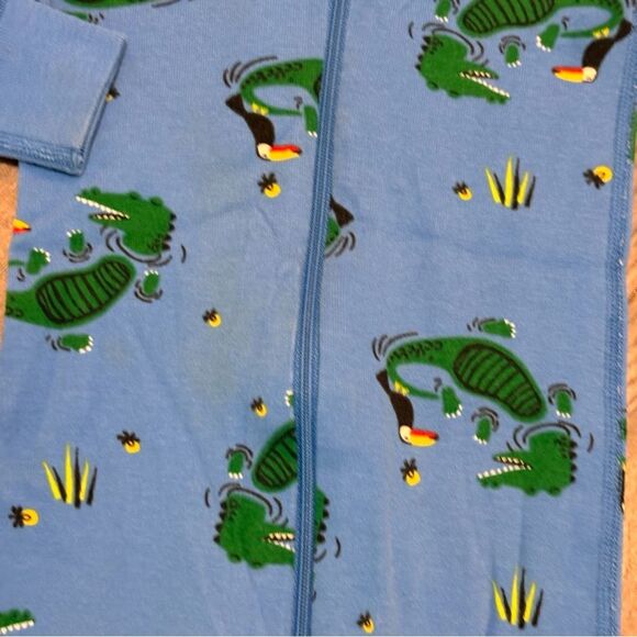 Hanna Andersson Blue Crocodile Kids 2T One Piece Full Zip Blue Green. - Picture 4 of 7